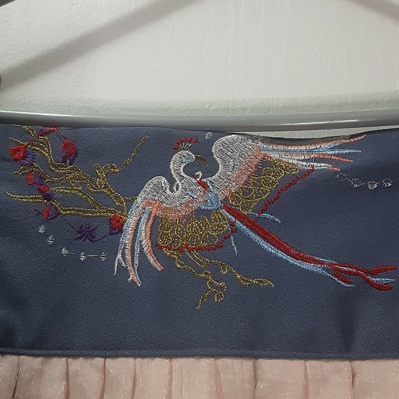 Embroidered Sashed Full-Length Pleated Skirt - Picture 2 of 5